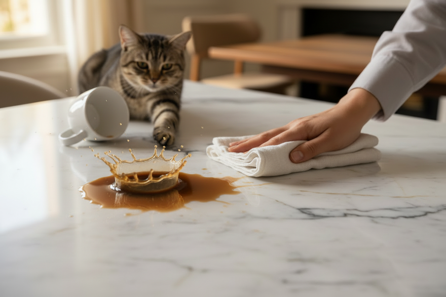 Natural Stone Emergency: What to Do in the First 5 Minutes After a Spill