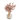 Decorative clear glass vase with soft pink and beige dried bunny tail grass arrangement