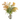 A fresh cut Melaleuca Bracteata plant with green and orange leaves in a clear glass vase.
