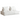 Modern off-white fabric cushioned sofa with two large back pillows, minimalist home décor furniture