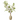 Artificial greenery branch in a beige vase