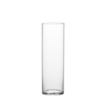 A clear, cylindrical, lead-free crystal highball glass.