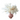 Elegant dried white floral arrangement with pampas grass in rustic pink ceramic vase