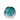 Round designer glass vase with clear outer layer and vibrant turquoise inner section