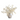 White artificial flower arrangement in a white vase on a white background