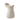 Modern white sculptural candle holder shaped like a hand holding a lit candle, minimalist home décor