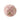 Round plush pink and beige decorative cushion with soft furry texture