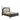 Elegant vintage-style black wooden bed with tufted beige leather headboard and decorative pillows