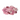 Pink floral lace mat on a white background