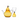 A yellow glass teapot and a matching glass cup with a pear shape design.