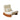Modern cream upholstered rocking chair with wooden base and matching lumbar pillow