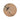 A round decorative mat with a floral and bird design, predominantly in shades of beige and brown.