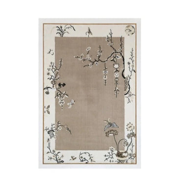 LaFloria beige and white floral pattern area rug with elegant vine and blossom design for home décor