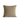 Striped pillow with frayed edges on a white background