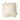 Cream-colored pillow with ruffled edges on a white background