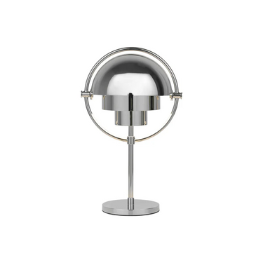 Modern silver table lamp on a white background