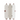 Modern white three-panel room divider with rounded edges and wooden accents on hinges and supports