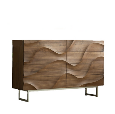 Molten Dresser — solid oak wood dresser with eco-friendly water paint and matte iron legs