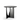 A contemporary rectangular end table with a black lower half and a natural walnut upper half, with a distinctive curve in the design.