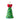 A green Christmas tree made of EVA material with flame-retardant properties, featuring a red bow on the top, gold-colored ornaments, and a silver iron base.