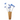 Yellow vase with blue flowers on a white background