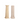 Two decorative beige pillars for home décor, one square with panel accents and one round fluted column