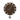 A round wall clock with a brown wooden appearance, white numerals, and a metal pendulum swing at the bottom.