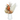 Modern white vase with dried floral arrangement featuring orange leaves, pampas grass, and textured accents