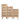 Set of three wooden storage cabinets with cane woven drawer fronts and tapered legs