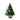Plush green Christmas tree-shaped decorative pillow with red and orange pom-poms, soft fabric base