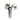 White flowers in a silver glittery vase on a white background