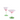 Two tulip-shaped glass drinkware items with green stems and bases, and pinkish-white tops.