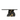 Modern designer black wooden table with abstract fan-shaped base and gold accents, stylish home décor