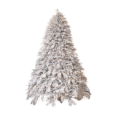 Flocked artificial Christmas tree with snow-covered branches for holiday home décor