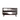 Dark wood modern shelving unit with asymmetrical open compartments and natural wood edges