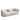 Modern beige boucle fabric sofa with rounded arms and matching round cushions