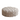 Beige round pouf with textured grid pattern, soft fabric, modern home décor ottoman