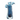 Blue designer glass vase with artistic flared rim and bubbles, elegant home décor piece