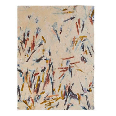 Abstract textured wall art with brush strokes in beige, brown, blue, and ochre tones, LaFloria home decor
