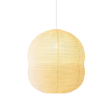 Round beige paper lantern pendant light with horizontal ribbing, modern home décor from LaFloria