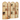 Wooden rattan four-panel folding room divider with magazine display shelves