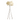 Modern floor lamp with ruffled white fabric shade and sleek silver tripod base for home décor
