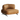Modern caramel brown leather corner lounge chair with black metal legs, designer home furniture