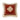 Decorative square cushion with beige fringe and red floral ornamental pattern