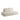 Modern beige fabric sofa with two large cushioned backrests in minimalist style