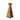 Tall wooden pedestal table with a tapered square design and natural brown finish