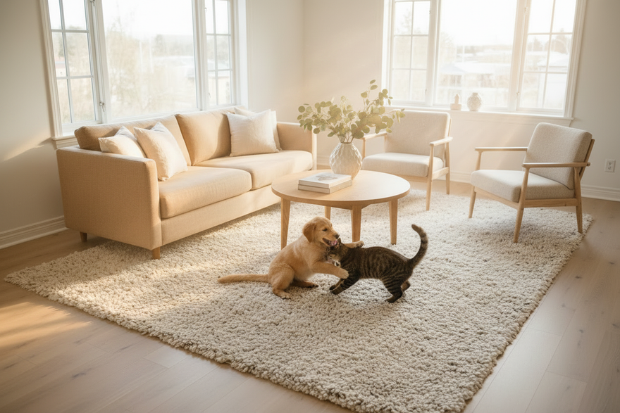 How to Choose the Right Rug Size for Your Living Room (With Minimalist & Wool Rug Inspo)