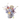Decorative floral arrangement with a patterned vase on a white background
