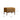 Brown ottoman with dimensions labeled on a white background