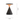 Black cone-shaped lamp with dimensions indicated on a white background